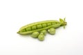 Fresh green pea pod with seeds on a white background Royalty Free Stock Photo