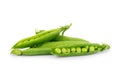 Fresh green peas isolated on a white background Royalty Free Stock Photo