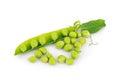 Fresh green peas isolated on a white background Royalty Free Stock Photo