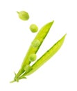 Fresh green peas isolated on a white background Royalty Free Stock Photo