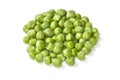 Fresh green peas isolated on white background