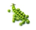 Fresh green peas isolated on white. Royalty Free Stock Photo