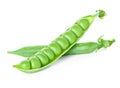 Fresh green peas pods isolated on white background Royalty Free Stock Photo