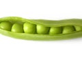 Fresh green peas in pods isolated on white background Royalty Free Stock Photo