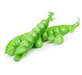 Fresh green peas pods isolated on white Royalty Free Stock Photo