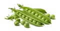 Fresh green peas in pods isolated on white background Royalty Free Stock Photo