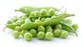 Fresh green peas and pods on white background Royalty Free Stock Photo