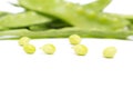 Fresh green peas, sugar Pea, Sweet peas, Garden Pea, snow peas, seed peas, Pea pale on white background Royalty Free Stock Photo