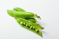 Fresh green peas on white background Royalty Free Stock Photo