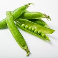 Fresh green peas on white background Royalty Free Stock Photo