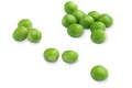 Fresh green peas on a white background, top view Royalty Free Stock Photo