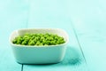 Fresh Green Peas In White Bowl Royalty Free Stock Photo