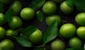 Fresh green plums with water drops on them Royalty Free Stock Photo