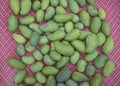 Fresh green raw mangoes heap. View from above. Popular fruit in Pakistan. Royalty Free Stock Photo