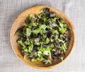 Fresh green salad lettuce on a wooden tray Royalty Free Stock Photo