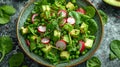 fresh green salad plate featuring ingredients