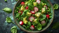 fresh green salad plate featuring ingredients