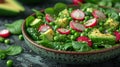 fresh green salad plate featuring ingredients