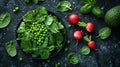 fresh green salad plate featuring ingredients