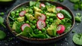 fresh green salad plate featuring ingredients