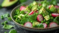 fresh green salad plate featuring ingredients