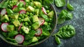 fresh green salad plate featuring ingredients