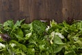 Fresh green salad with spinach,arugula and lettuce Royalty Free Stock Photo