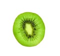 Fresh green slice kiwi fruit with black seeds isolated on white background with clipping path. vitamin C from natural food. no peo Royalty Free Stock Photo