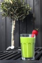 Fresh Green Smoothie with Red Strawberry Royalty Free Stock Photo