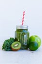 Fresh green smoothy drink Royalty Free Stock Photo