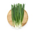 Fresh green spring onions isolated on white Royalty Free Stock Photo