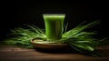 Fresh green sprouts of a wheat and a wheatgrass drink on a white background Royalty Free Stock Photo
