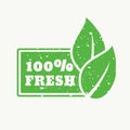 100% fresh green stamp sign Royalty Free Stock Photo