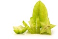 Fresh green starfruit and a cut one Royalty Free Stock Photo
