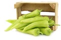 Fresh green sweet peppers (banana peppers)