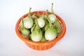 Fresh green Thai eggplant or Yellow berried nightshade Royalty Free Stock Photo