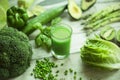 Fresh green vegetables smoothie