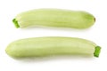 fresh green zucchini or marrow isolated on white background. Top view Royalty Free Stock Photo