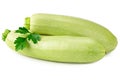fresh green zucchini or marrow with parsley isolated on white background Royalty Free Stock Photo