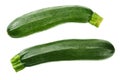 fresh green zucchini with slice isolated on white background. top view Royalty Free Stock Photo