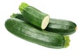 fresh green zucchini with slices isolated on white background Royalty Free Stock Photo