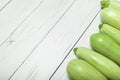 Fresh green zucchini squash. Copy space for text Royalty Free Stock Photo