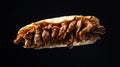 Fresh Grilled Beef Wrap on Black Background Royalty Free Stock Photo