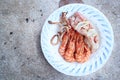 Fresh grilled shrimps served Royalty Free Stock Photo