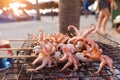 Fresh grilled squids