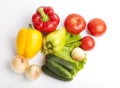 Fresh groceries on white background