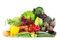 Fresh group of vegetables on white background