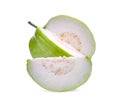 Fresh guava fruit with slice solated on white