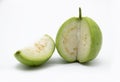 Fresh Guava fruit slices isolated on the white background Royalty Free Stock Photo