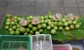 Fresh guava stall on the footpath